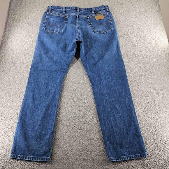 Wrangler Jeans Mens 38x32 Blue 13MWZ Denim Cowboy Cut Relaxed Fit Western Pant - Picture 12 of 16